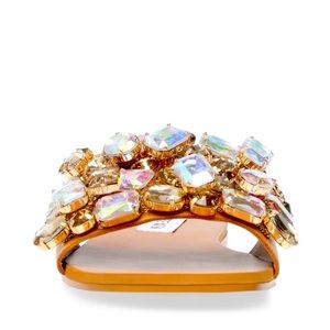 Steve Madden ✨NWOB✨ Brielle Rhinestone Slides * Nude Iridescent * Sz 8.5 *